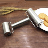 Maxbell  Pizza Pastry Baking Dough Roller Rolling Pin Stainless Steel Dual Roller
