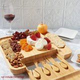 Maxbell  Bamboo Cheese Board Charcuterie Platter & Serving Tray for Wine Crackers