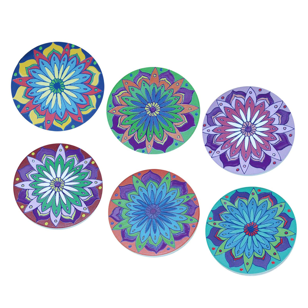 Maxbell  Creative Absorbent 3D Mandala Coasters Men Women Funny Birthday Gifts Decor style 5