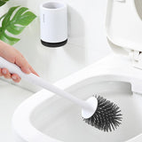 Toilet Brush and Holder Rubber Head Bathroom Wall Mounted or Floor Standing black wall hanging