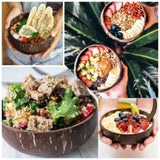 Maxbell  Handmade Coconut Bowls Creative for Salad Noodle Rice Vegans Serving Cereal