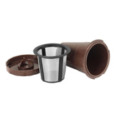 3x Reusable K Cups Refillable Pod Coffee Filters for Cafe Bar Brown