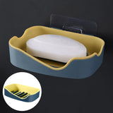 Soap Holders with Drain, Double Layer Draining Soap Box for Bathroom Yellow