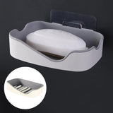 Soap Holders with Drain, Double Layer Draining Soap Box for Bathroom Grey