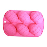 Maxbell  6 Hole Dinosaur Egg Silicone Mold for Cake Chocolate Kitchen Tool Pink