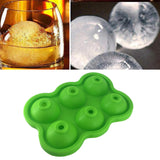 Maxbell Round Ice Cube Ball Tray Silicone Sphere Mold Whiskey Cocktails Green