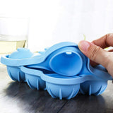 Maxbell Round Ice Cube Ball Tray Silicone Sphere Mold Whiskey Cocktails Blue