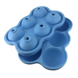Maxbell Round Ice Cube Ball Tray Silicone Sphere Mold Whiskey Cocktails Blue