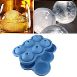 Maxbell Round Ice Cube Ball Tray Silicone Sphere Mold Whiskey Cocktails Blue