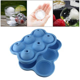 Maxbell Round Ice Cube Ball Tray Silicone Sphere Mold Whiskey Cocktails Blue