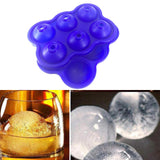 Maxbell Round Ice Cube Ball Tray Silicone Sphere Mold Whiskey Cocktails Dark Blue