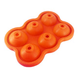 Maxbell Round Ice Cube Ball Tray Silicone Sphere Mold Whiskey Cocktails Orange