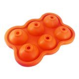 Maxbell Round Ice Cube Ball Tray Silicone Sphere Mold Whiskey Cocktails Orange