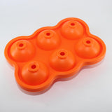 Maxbell Round Ice Cube Ball Tray Silicone Sphere Mold Whiskey Cocktails Orange