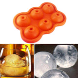 Maxbell Round Ice Cube Ball Tray Silicone Sphere Mold Whiskey Cocktails Orange