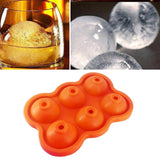 Maxbell Round Ice Cube Ball Tray Silicone Sphere Mold Whiskey Cocktails Orange