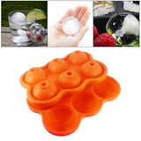 Maxbell Round Ice Cube Ball Tray Silicone Sphere Mold Whiskey Cocktails Orange