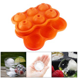 Maxbell Round Ice Cube Ball Tray Silicone Sphere Mold Whiskey Cocktails Orange