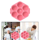 Maxbell  7 Holes Semi Sphere Chocolate Baking Mold for Making Hot Chocolate Bombs Pink