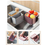 Maxbell  Kitchen Sink Basket Holder Storage Strainer Storage Baskets Gray