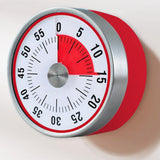 Maxbell 3 Inch Round Kitchen Mechanical Timer Countdown Count Up Alarm Cooking Red