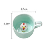 Maxbell Ceramic Cup Cute Animals Inside Mug Coffee Tea Milk 3D Cartoon Mugs Chick