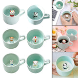 Maxbell Ceramic Cup Cute Animals Inside Mug Coffee Tea Milk 3D Cartoon Mugs Chick