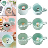 Maxbell Ceramic Cup Cute Animals Inside Mug Coffee Tea Milk 3D Cartoon Mugs Chick