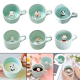 Maxbell Ceramic Cup Cute Animals Inside Mug Coffee Tea Milk 3D Cartoon Mugs Chick