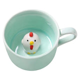 Maxbell Ceramic Cup Cute Animals Inside Mug Coffee Tea Milk 3D Cartoon Mugs Chick