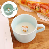 Maxbell Ceramic Cup Cute Animals Inside Mug Coffee Tea Milk 3D Cartoon Mugs Calf