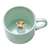 Maxbell Ceramic Cup Cute Animals Inside Mug Coffee Tea Milk 3D Cartoon Mugs Calf