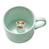 Maxbell Ceramic Cup Cute Animals Inside Mug Coffee Tea Milk 3D Cartoon Mugs Calf