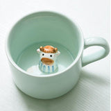 Maxbell Ceramic Cup Cute Animals Inside Mug Coffee Tea Milk 3D Cartoon Mugs Calf