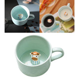 Maxbell Ceramic Cup Cute Animals Inside Mug Coffee Tea Milk 3D Cartoon Mugs Calf