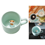 Maxbell Ceramic Cup Cute Animals Inside Mug Coffee Tea Milk 3D Cartoon Mugs Calf