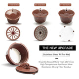 Refillable Coffee Capsule Cup For Nescafes Coffee Machine Brown