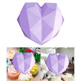 Maxbell  Love Shape Silicone Cake Mold Chocolate Ice Cream Mould Baking Tray Home DIY purple