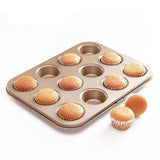 Maxbell  Carbon Steel Cake Baking Mold Tray Chocolate Bread Muffin Pan Large Golden
