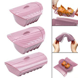 Maxbell Microwave Steamer Silicone Steamer With Lid Popcorn Bowl Oven Roaster Steam 19x15x9cm