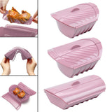 Maxbell Microwave Steamer Silicone Steamer With Lid Popcorn Bowl Oven Roaster Steam 19x15x9cm