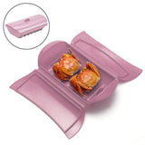 Maxbell Microwave Steamer Silicone Steamer With Lid Popcorn Bowl Oven Roaster Steam 24.5x14x7cm