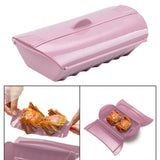 Maxbell Microwave Steamer Silicone Steamer With Lid Popcorn Bowl Oven Roaster Steam 24.5x14x7cm
