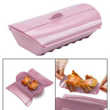 Maxbell Microwave Steamer Silicone Steamer With Lid Popcorn Bowl Oven Roaster Steam 24.5x14x7cm