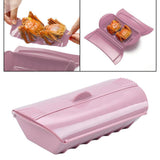 Maxbell Microwave Steamer Silicone Steamer With Lid Popcorn Bowl Oven Roaster Steam 24.5x14x7cm