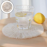 Maxbell  Handmade Braided Cup Mat Macrame Coasters Pad Table Mat Cotton Style 1