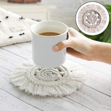 Maxbell  Handmade Braided Cup Mat Macrame Coasters Pad Table Mat Cotton Style 3