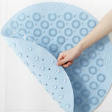Round Bathroom Shower Mat with Drain Holes Foot Scrubber Massage Bath Mat Sky Blue