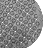 Round Bathroom Shower Mat with Drain Holes Foot Scrubber Massage Bath Mat Gray