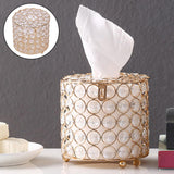 Tissue Holder Round Napkin Storage Box Cover Dispenser Decor Crystal Style